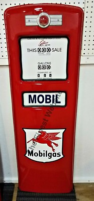 NEW MOBIL MOBILGAS GAS PUMP FRONT DOOR DISPLAY OIL REPLICA FREE