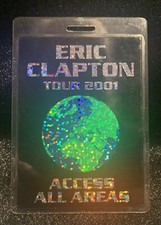 ERIC CLAPTON~2001 TOUR ACCESS ALL AREAS LAMINATE~  RARE NUMBERED 0448~OFFICAL