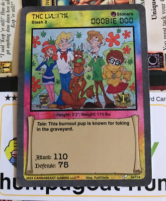 CannaBeast TCG 1st Edition Doobie Doo 34/114 2023 Stoned Ages PACK FRESH Scooby