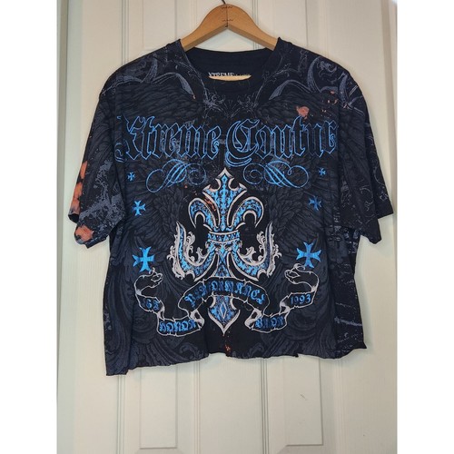 Xtreme Couture Affliction Distressed and Cropped Tee