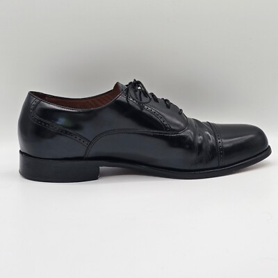 Bostonian Leather Cap‎ Toe Oxford Dress Shoes Classic Black Shoes Mens 10M Vintage Bostonian Cap Toe Oxford Shoes: Black Leather Dress  main image 4