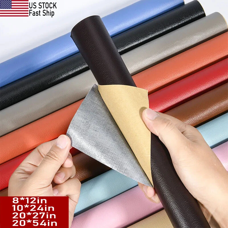 Self Adhesive Vinyl Faux Leather Fabric Repair Patch Kit for Car