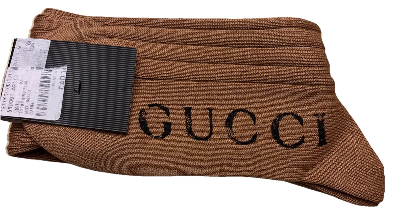 NWT Gucci Logo-Jacquard Ribbed Stretch Cotton-Blend Socks Sz M 24-26 cm $270