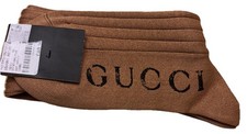 NWT Gucci Logo-Jacquard Ribbed Stretch Cotton-Blend Socks Sz M 24-26 cm 270