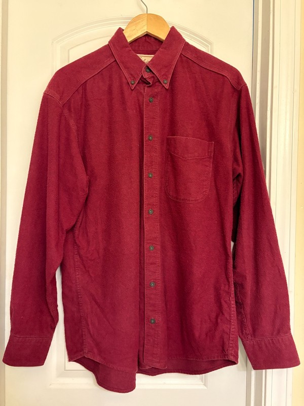 Vintage Woolrich Flannel shirt red sz Large solid