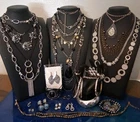 36 Pc Vtg-Now Silver Tones Estate Costume Jewelry All Wear/Resell 2+# LT44