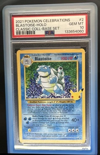 2021 Pokemon SWSH Celebrations Blastoise Classic Collection #2/102 PSA 10