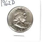 1962 D Silver Franklin 50 Cent HALF-DOLLAR near Au CONDITION FULL RIMS UNGRADED