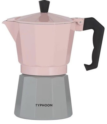 Typhoon Cafe Concept Espressokocher mit Herdplatte Grau & Rosa 300 ml