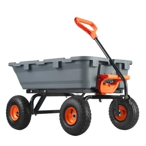 Poly Cart à douille de jardin Chariots et wagons de triage lourds 800 Lbs 10" Pneus