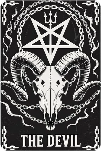 The Devil Skull Vintage Satanic Goat Tin Metal Signs Home Décor 8x12