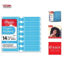 Foam Hair Rollers Small 5/8 Inch, 14 Count Blue Soft Sponge Curlers for Heatl...