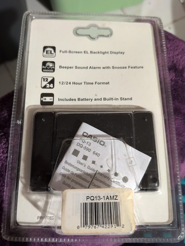 NOS Casio PQ13 Illuminator Travel Alarm Clock - Black - Picture 2 of 2
