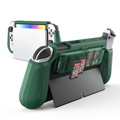 Switch OLED Hülle mit Aufbewahrung für Spiele im Klapp-Design Schutz