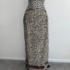 Worthington vintage black and tan wrapping skirt