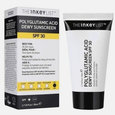 Brandneu Inkey List Polyglutaminsäure taufrische Sonnencreme LSF 30, 50 ml