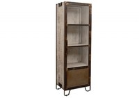 Loft Industrial Stil Vitrine Eisen Mangoholz Braun Vitrinenschrank Massivholz