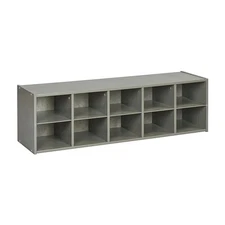 ECR4Kids Streamline 10 Cubby Tray Storage Cabinet, 2x5 ELR-17431-GW - Grey Wash