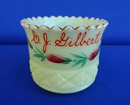 HEISEY UG Uranium EAPG Custard Glass Open Sugar Bowl - Souvenir C J Gilbert Co