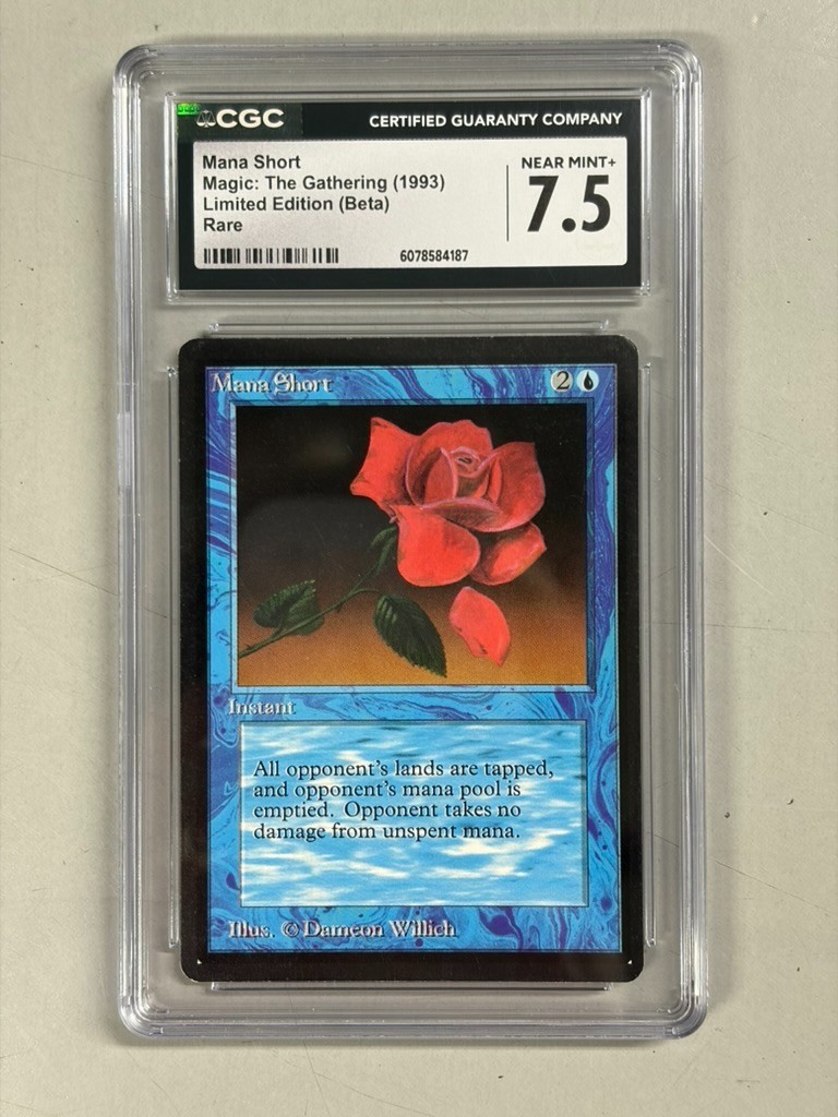MTG Beta Mana Short CGC 7.5 Near Mint+ Magic: The Gathering Limited Edition