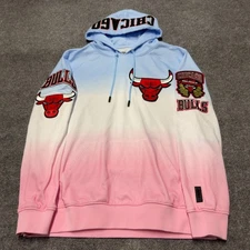 Pro Standard Chicago Bulls Ombre Hoodie Blue Pink Men Large Pullover NBA Champs