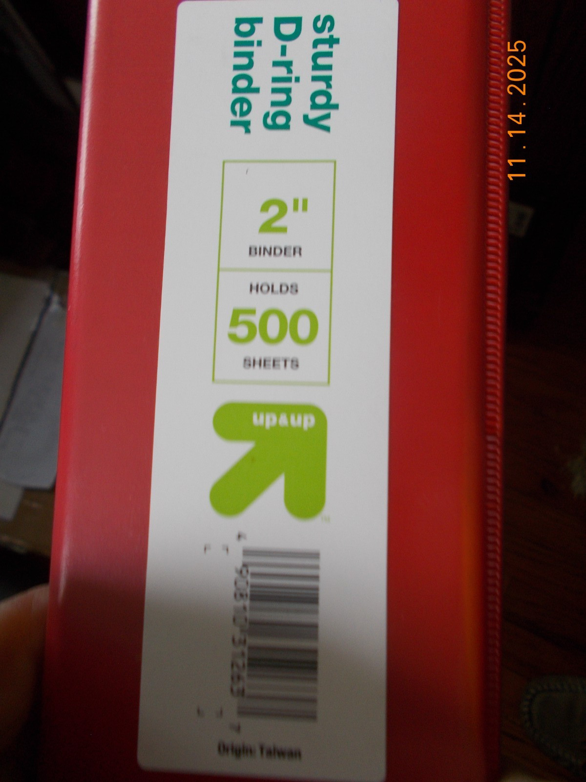 New Up&Up 2" D-Ring Binder with View Pockets inside and out, Red