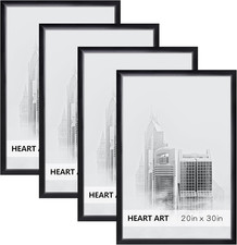 Black 20x30 Poster Frame 4-Pack - No Mat Wall Gallery Frames