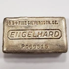 10 oz .999 Fine Silver Poured Bar - Engelhard - Waffle Back - Vintage - Q4347