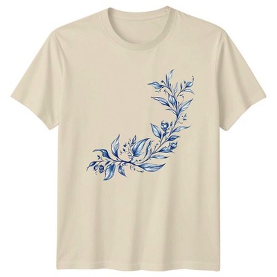 Vintage Floral Line Art T-Shirt Botanical Natur Geschenk für Sie und Ihn