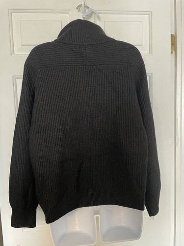 Quince Woman’s Black Size XL Ribbed 1/4 Zip Merino Wool Sweater - Picture 4 of 7