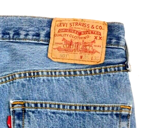 LEVIS 501 MENS W36 L30 STRAIGHT LEG VINTAGE STYLE DENIM BLUE JEANS