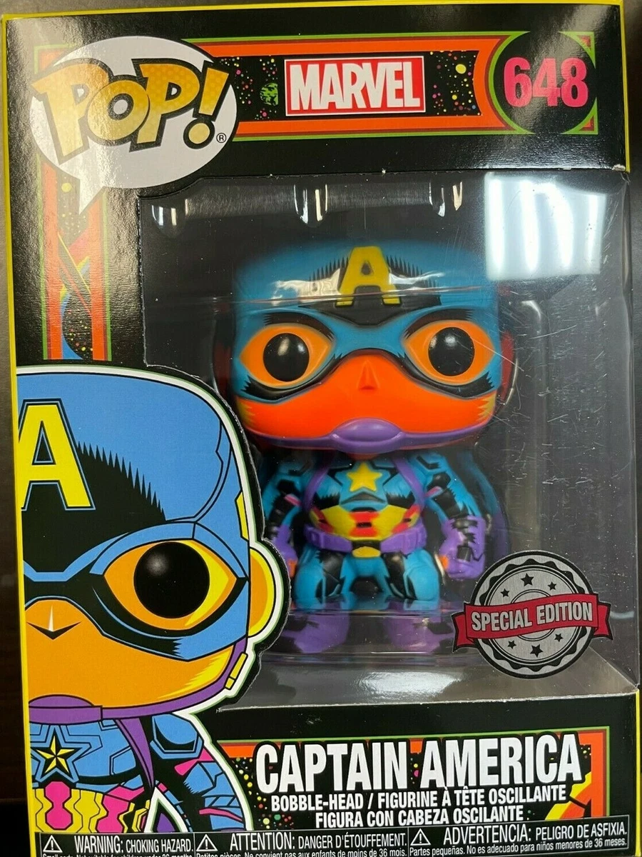 Funko Pop! Marvel 648 Captain America Black Light Special Edition