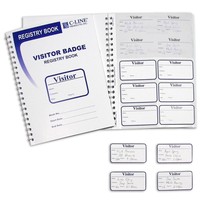 C-line Visitor Badges With Registry Log 150 Badges Per Book 1 Registry (97030) C-line Visitor Badges With Registry Log 150 Badges Per Book 1 Registry (97030)
