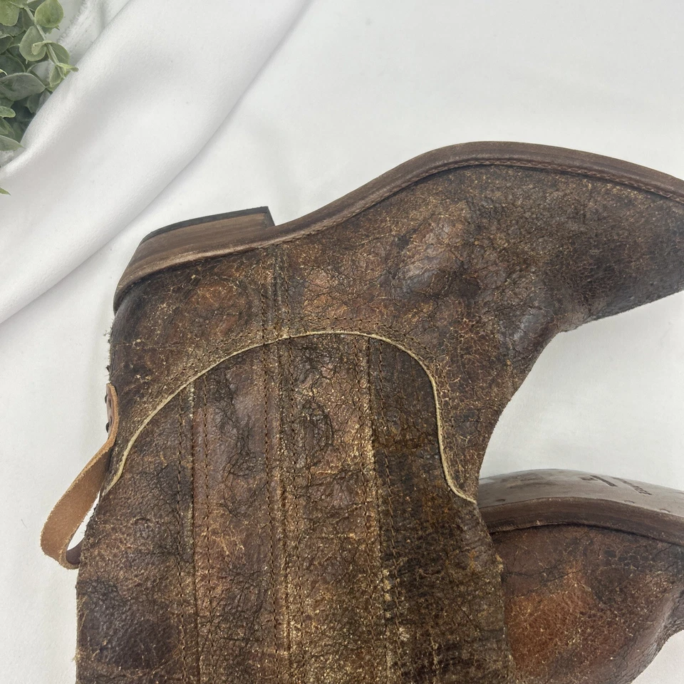 Bota puntiaguda Free People We The Free Allistar Cuero Crackle Castaño 7.5 NUEVO Foto 4 de 4