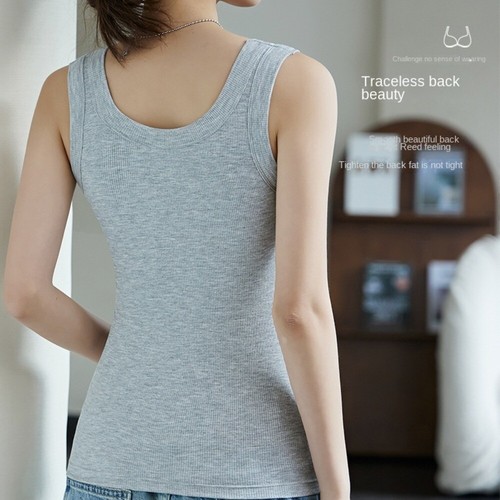 With Chest Cushion Large Camisole Women Large Size Suspender Vest Daily - Picture 4 of 16