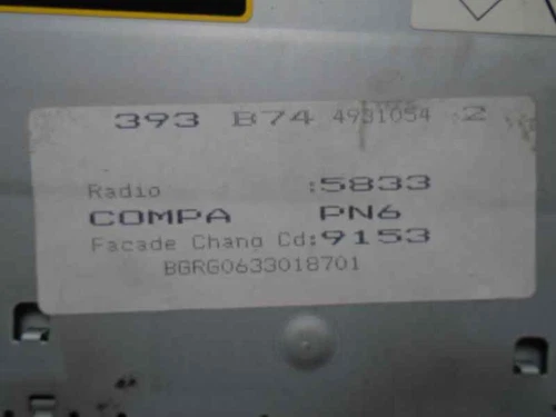 8200089153A Sistema Audio/Radio Cd para RENAULT LAGUNA II (BG0) * 2004 527816 - Imagen 4 de 4