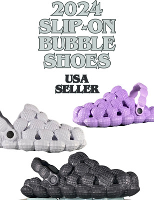 2025 Unisex Slip-on Bubble Slides with Removable Ankle Strap