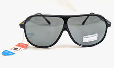 NWT Vintage 90's Plastic One Piece Aviator Polarized Sunglasses S. Black 