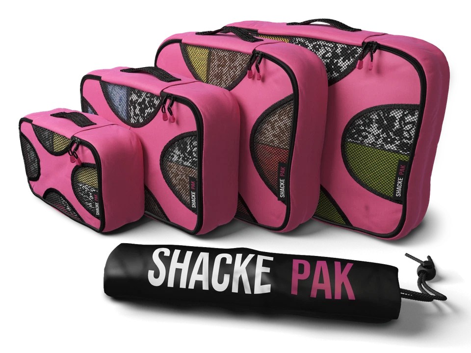 Shacke Pak - Juego de 4 cubos de embalaje - Organizadores de viaje con bolsa de lavandería Foto 4 de 4