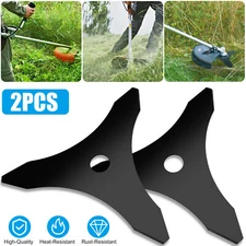 2PCS 10" 3-Teeth Steel Brush Cutter Trimmer Replace Blades Head Weed Eater Blade