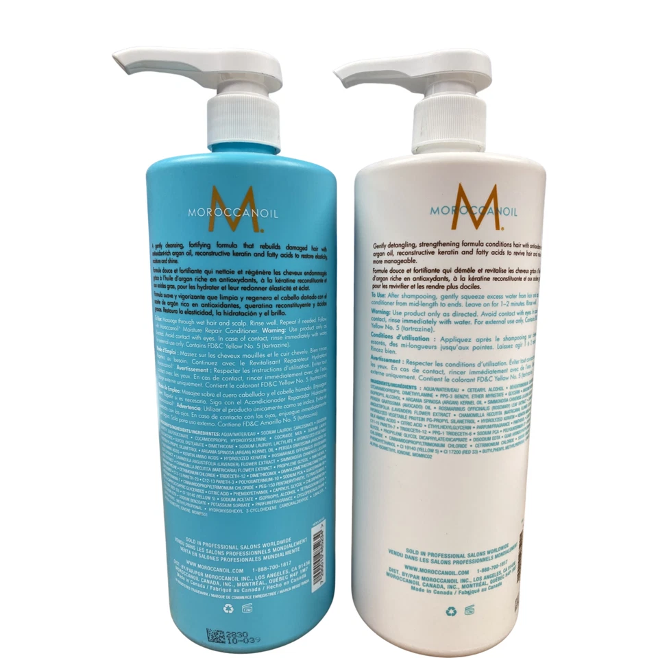 Moroccanoil MOISTURE REPAIR Shampoo & Conditioner Duo Set 33.8 oz / 1 liter each - Image 2 of 2