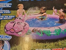 Banzai Spray 'N Play Hippo Pool, Summer Fun Outside Water Toy!  NEW