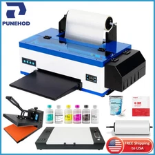 PUNEHOD A3 L1800 DTF Printer Roll DIY Clothing Transfer Printer+Oven+Heat Press