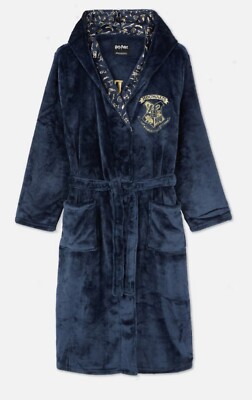 New Tags Harry Potter Hogwarts Dressing Gown Winter Primark Bath Robe Navy  Small UK