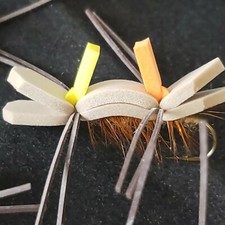 DRY FLIES SIZE 8 CUSTOM TIED GOLDEN STONE IDYLWILDE HOPPER DROPPER