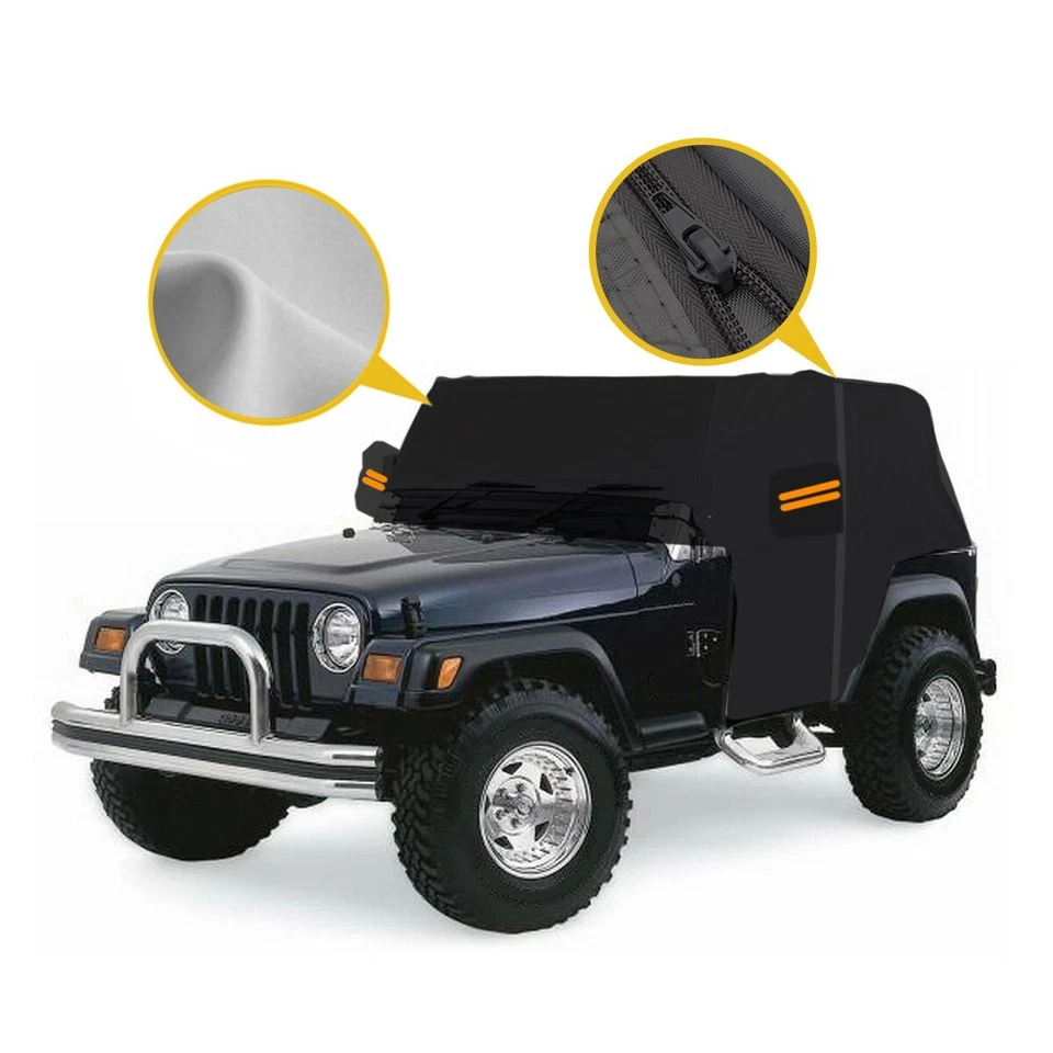Capa de carro 6 camadas impermeável ao ar livre chuva neve para Jeep Wrangler 2 portas 1997-2006 - Imagem 2 de 4