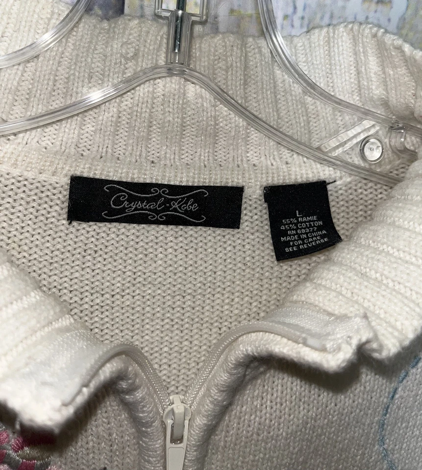 Cárdigan suéter vintage Crystal-Kobe patinadores sobre hielo para mujer talla L Foto 2 de 3