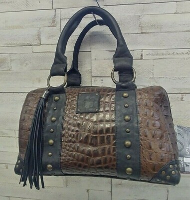STS ''The Miss Favor Brown'' Faux Croc Purse Style STS30816