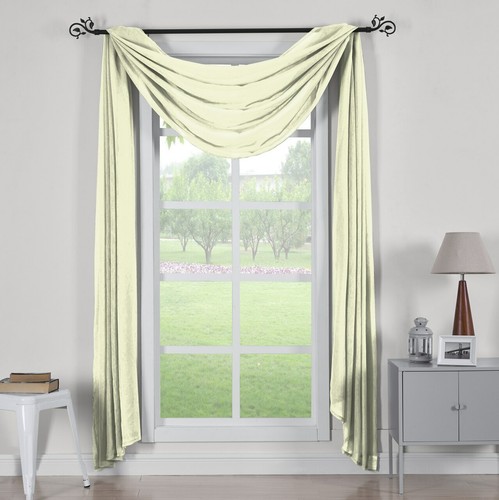 1pc Abri Rod Pocket Crushed Sheer Scarf Curtain Valance 50 Inches x 216 Inches - Picture 3 of 14