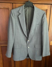 VTG American Craftsman Gray Suit Jacket / Blazer  Silver Buttons sz 40L USA made
